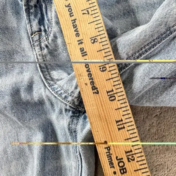 American Eagle Jeans Womens 8 Blue Super High Rise Baggy Wide Leg Ripped Denim - Picture 9 of 9